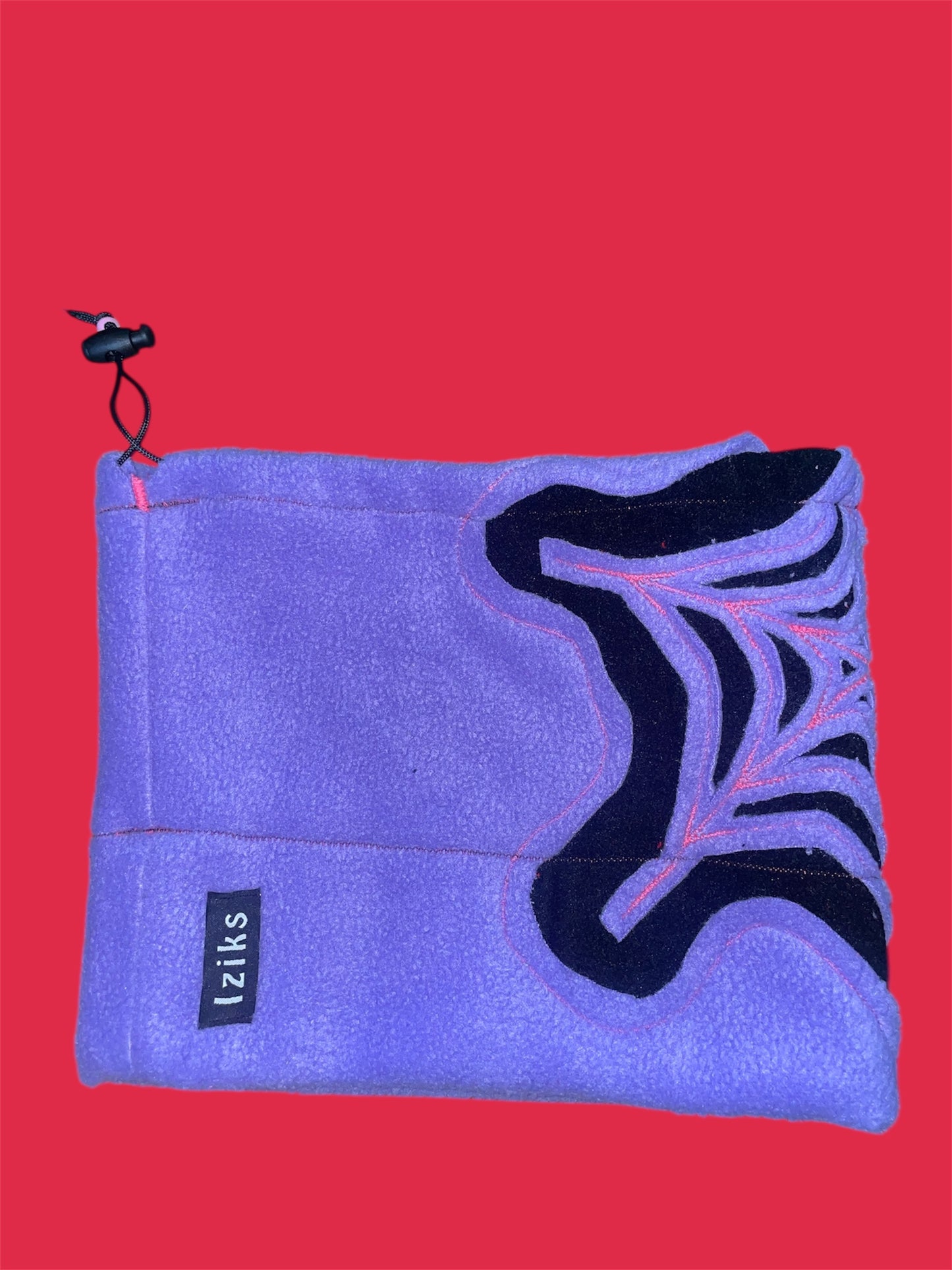 Purple and Black Spider Web Fleece Beanie