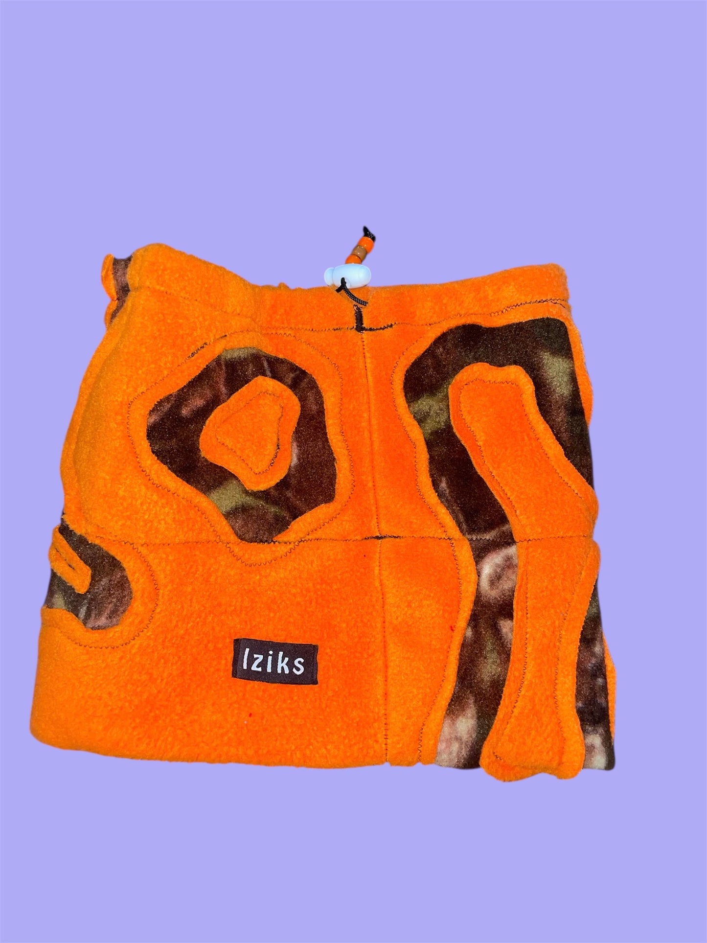 Orange and Camo Spider Web Fleece Beanie