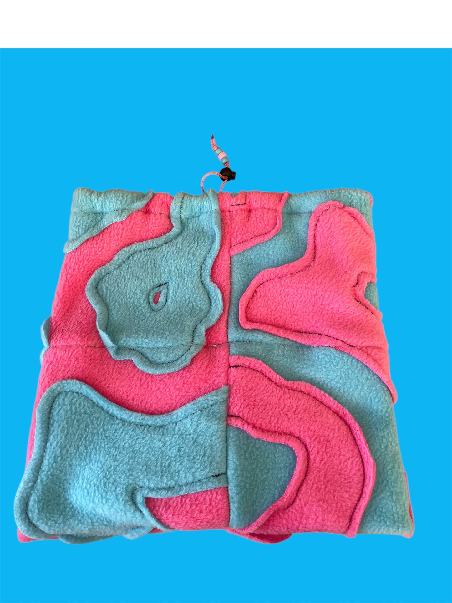 Blue and Pink Abstract Fleece Beanie