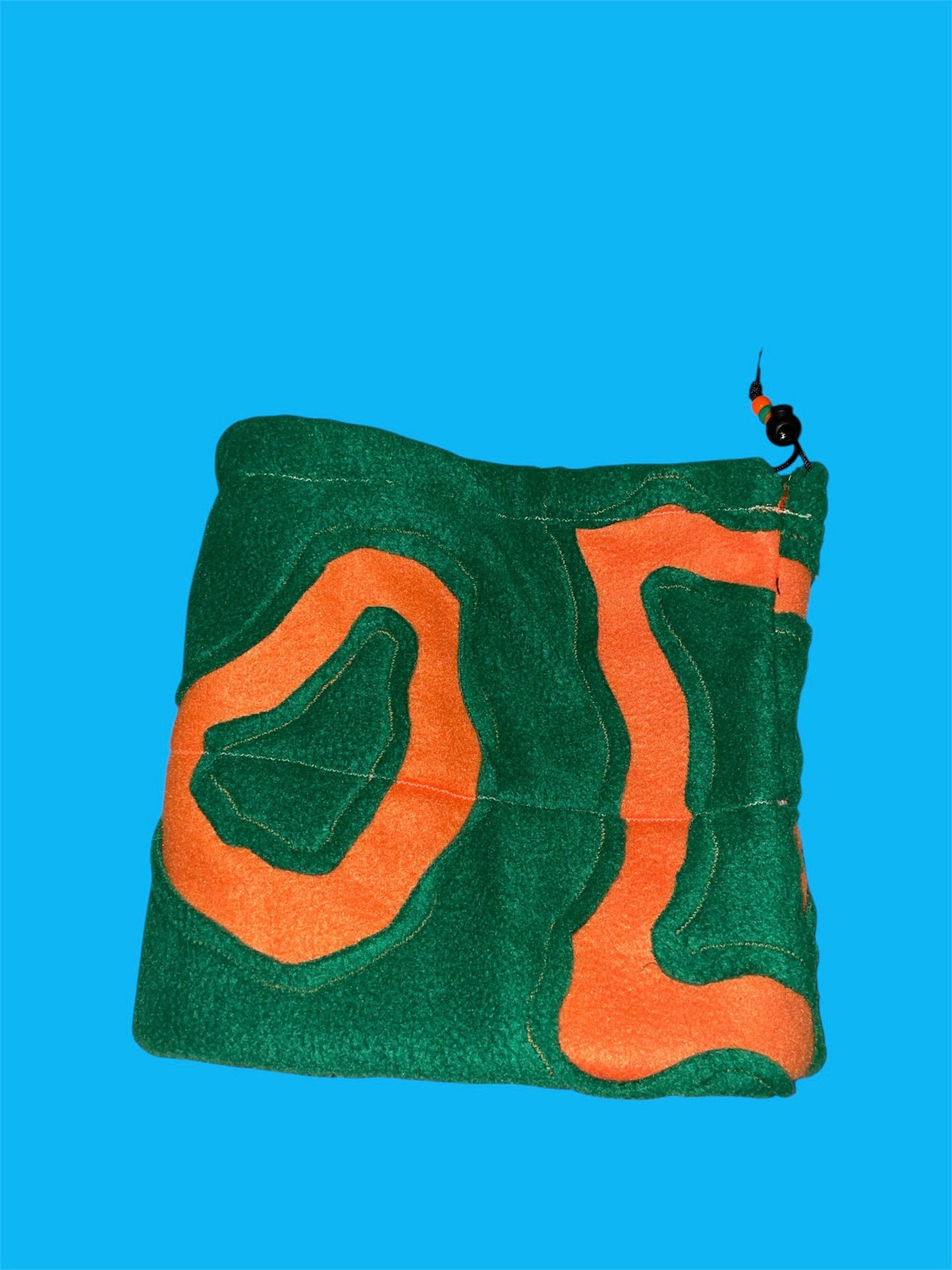 Orange and Green Abstract Fleece Beanie