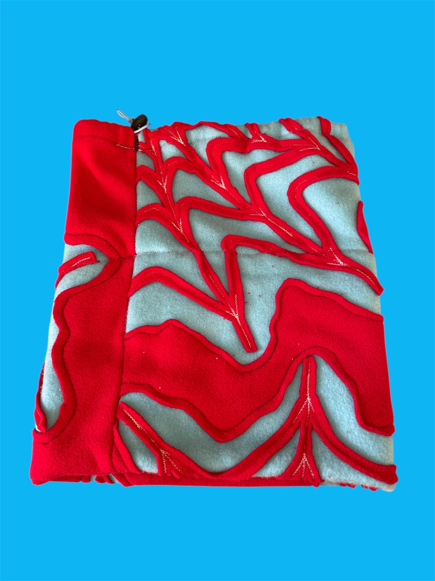 Red and Blue Spider Web Fleece Beanie