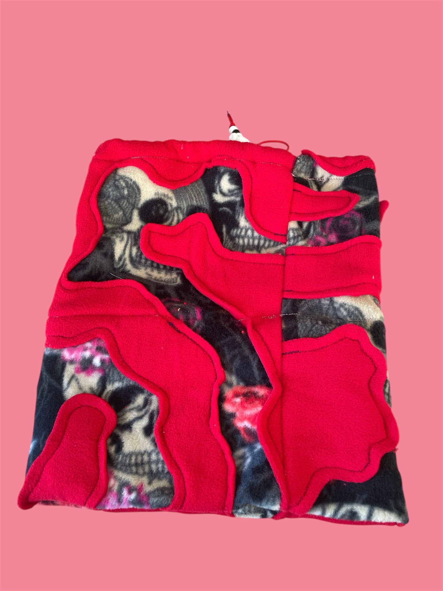 Red and Skull Abstract Fleece Beanie