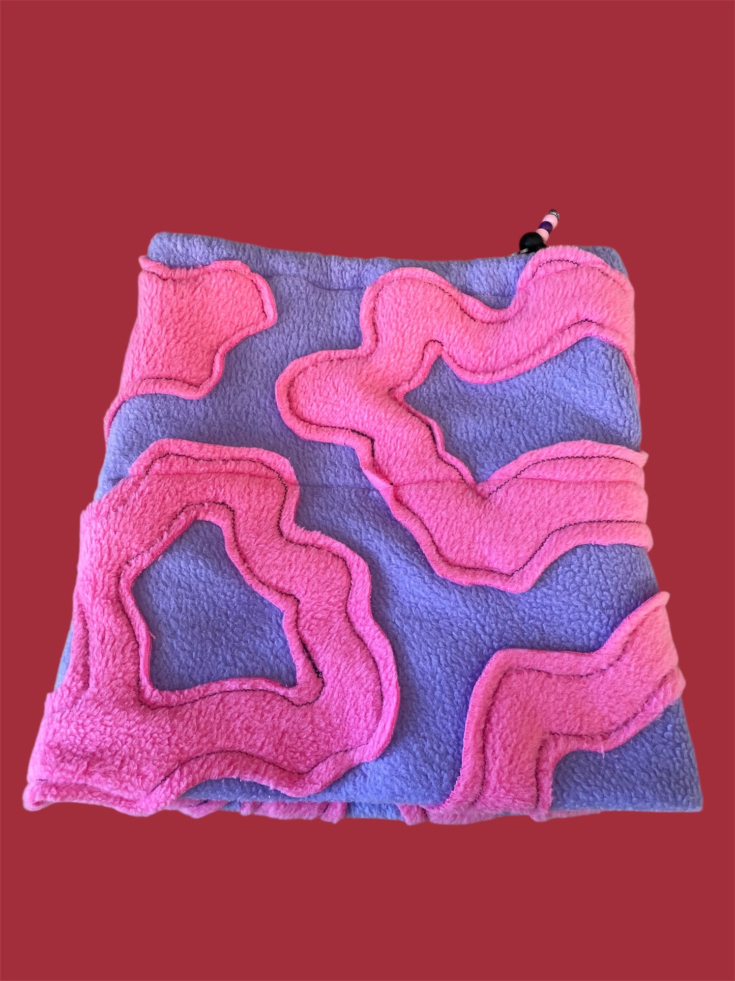 Pink and Purple Abstract Fleece Beanie