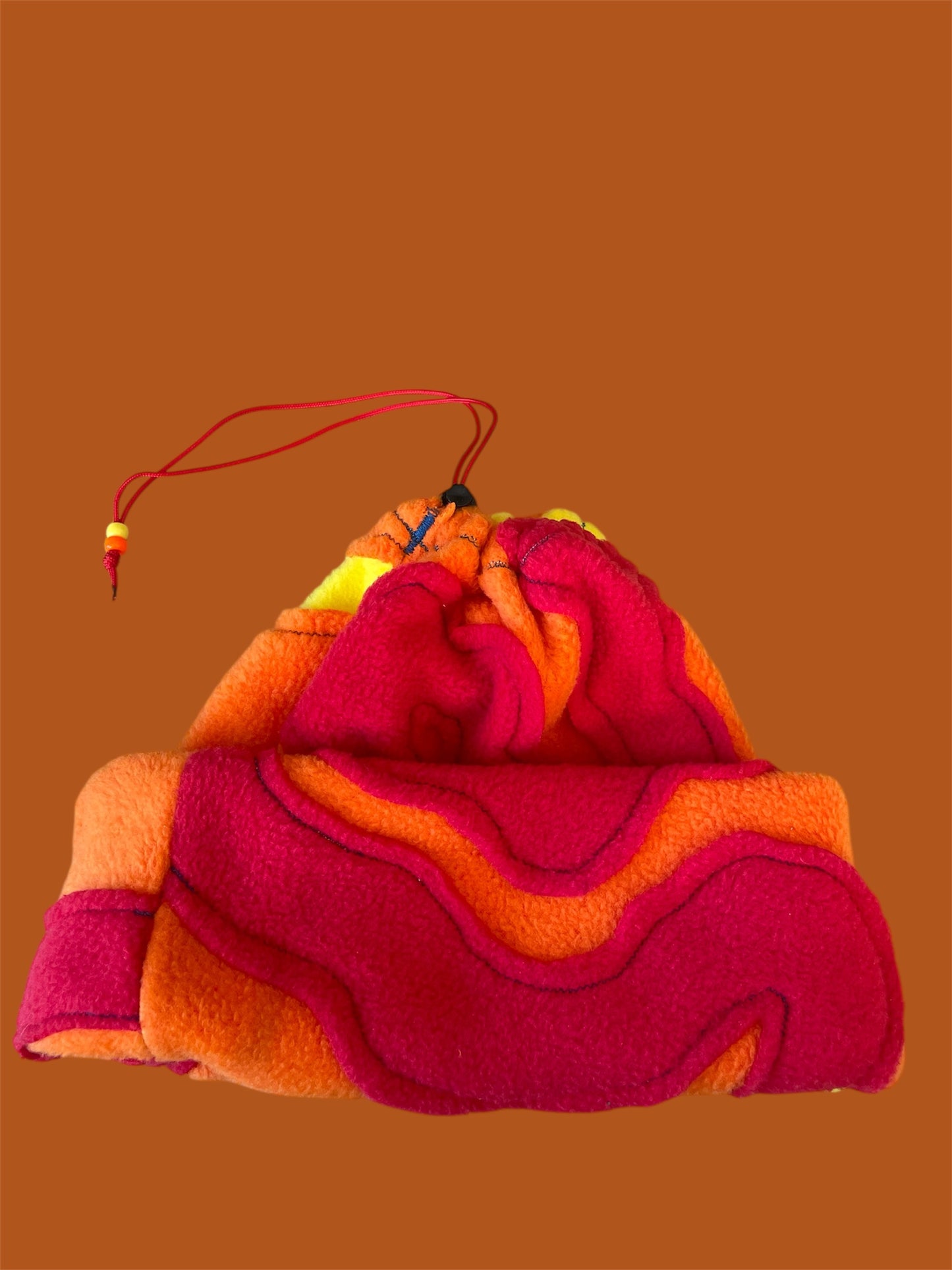 Red, Orange, and Yellow Abstract Fleece Beanie