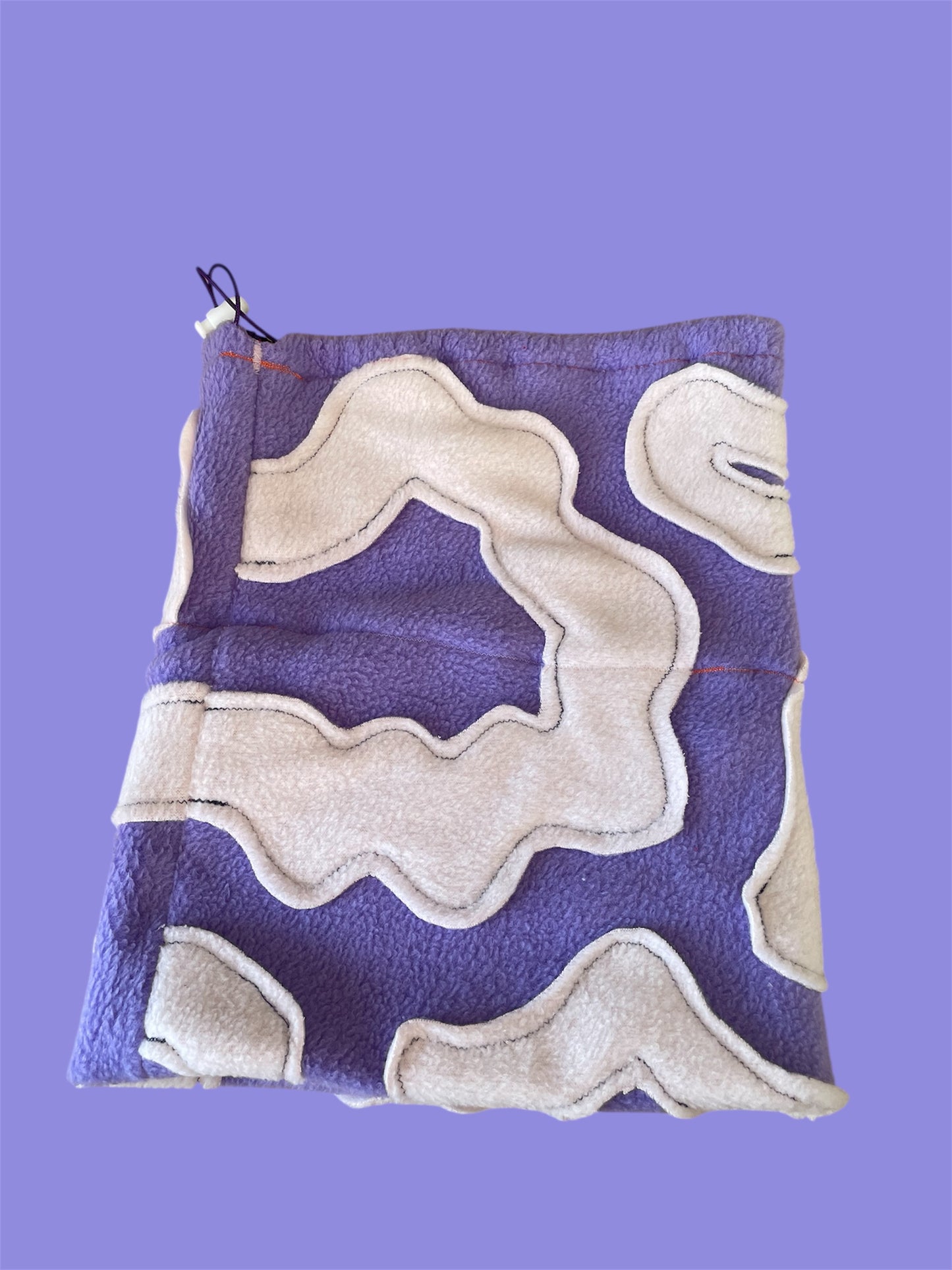 Purple and Light Pink Abstract Fleece Beanie