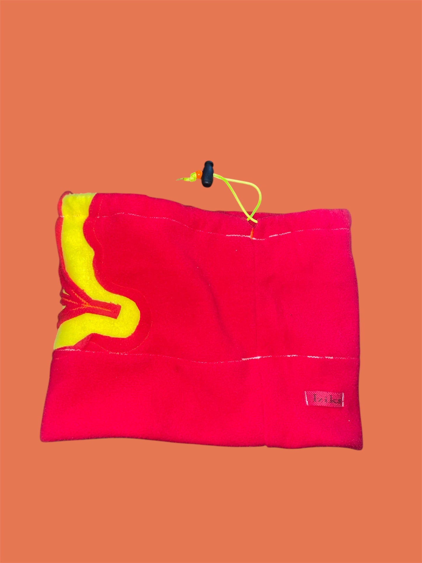 Red and Yellow Spider Web Fleece Beanie