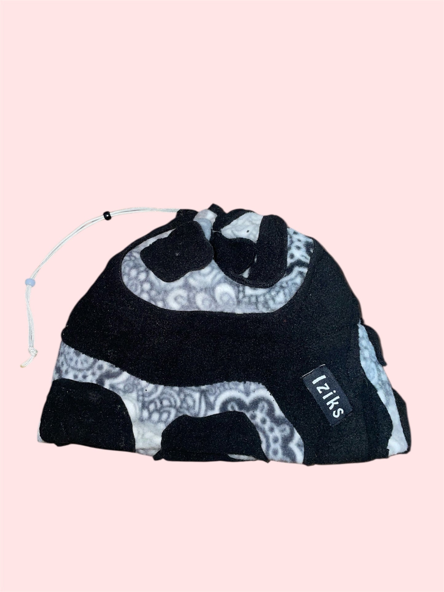 Black and White Geometric Abstract Fleece Beanie