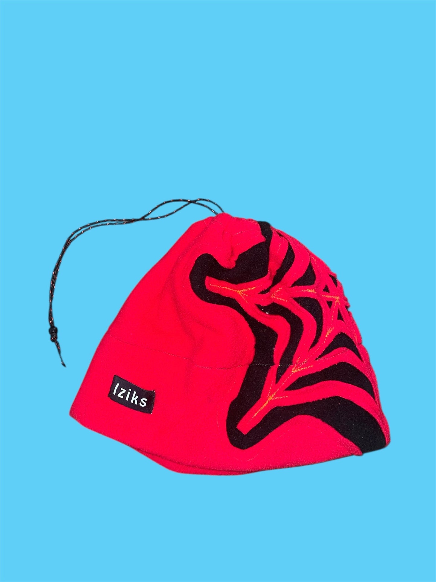 Black and Red Spider Web Fleece Beanie