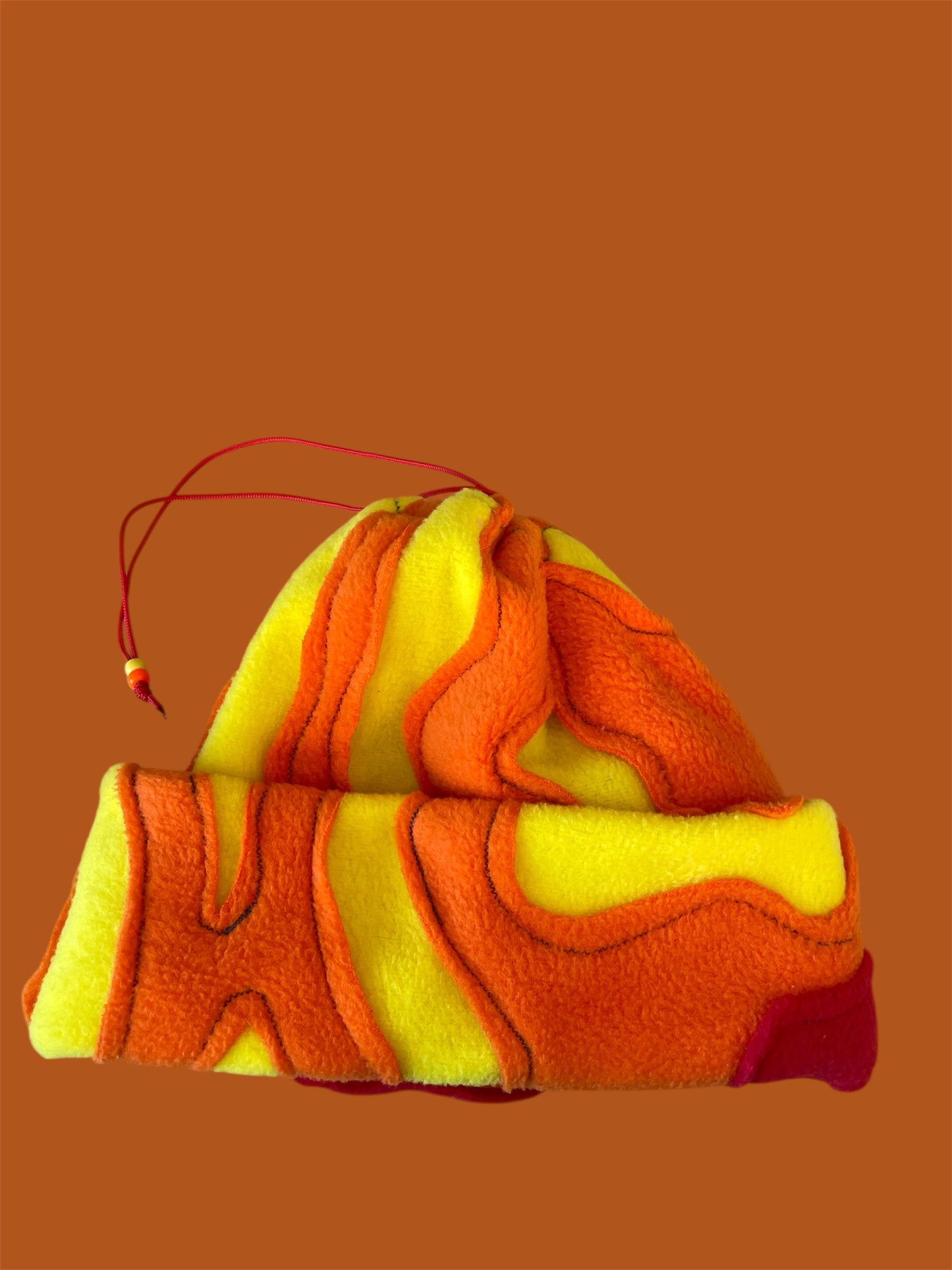 Red, Orange, and Yellow Abstract Fleece Beanie