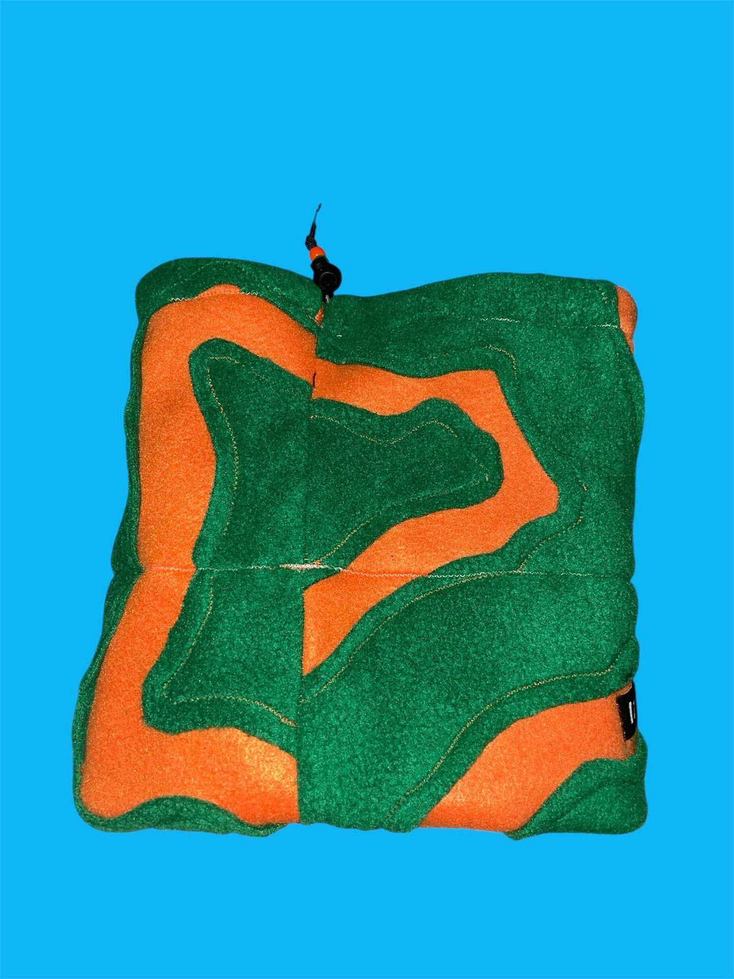 Orange and Green Abstract Fleece Beanie