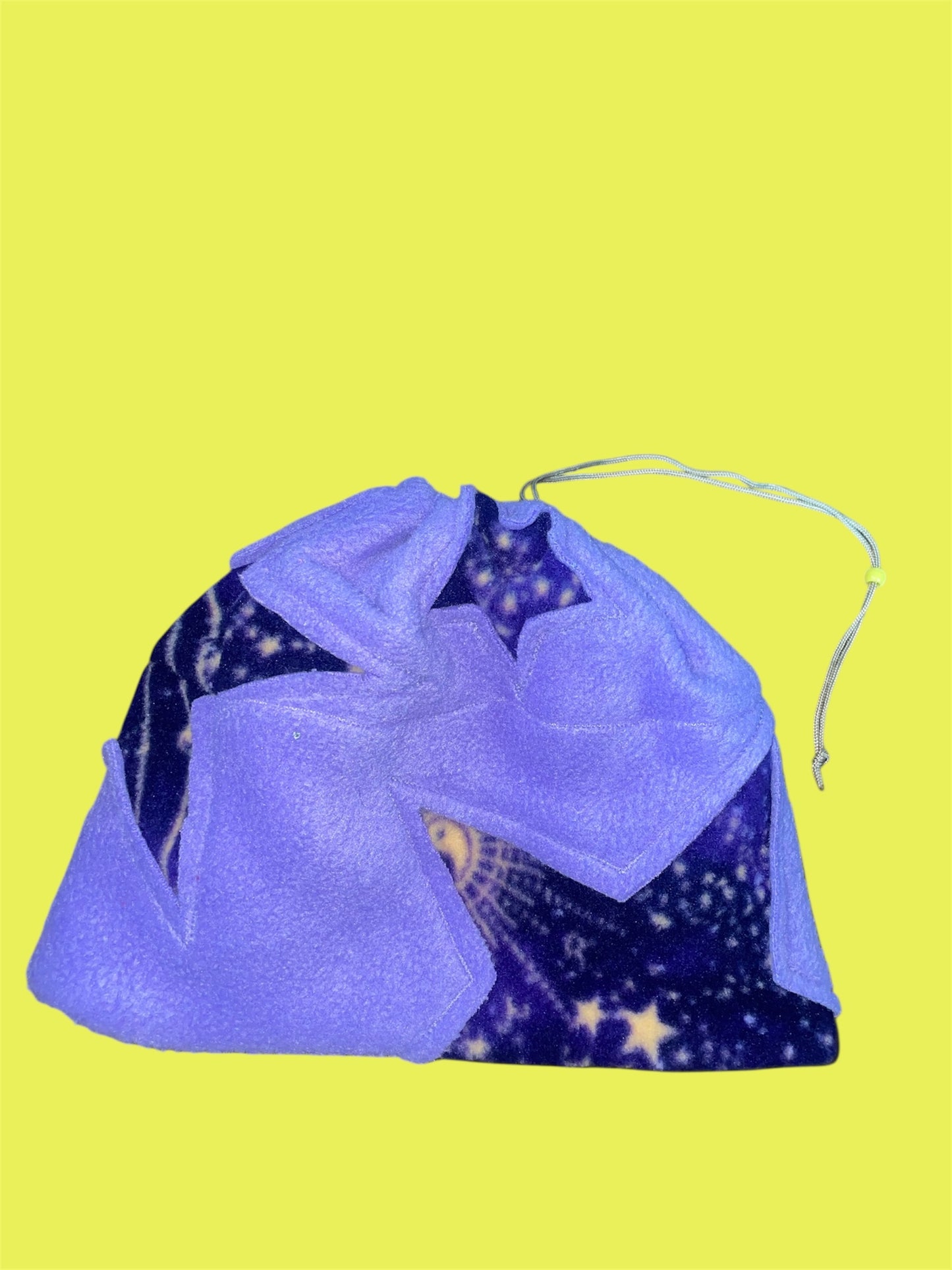 Purple and Wizardly Star Fleece Beanie