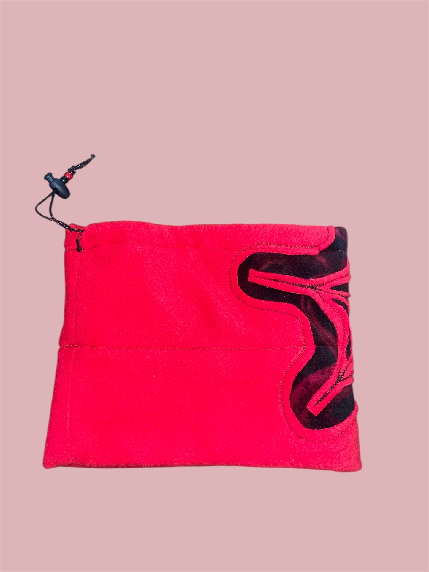 Black and Red Serpent Spider Web Fleece Beanie