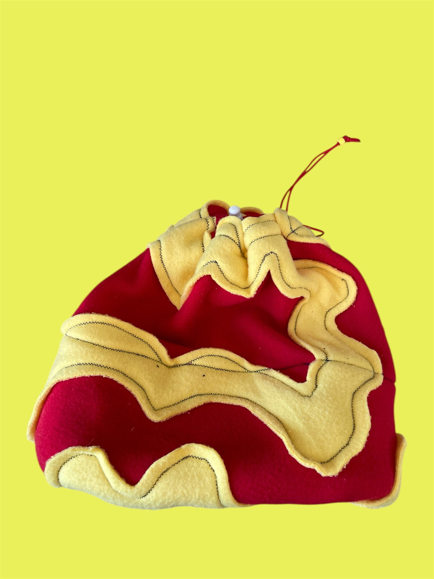 Red and Yellow Abstract Fleece Beanie