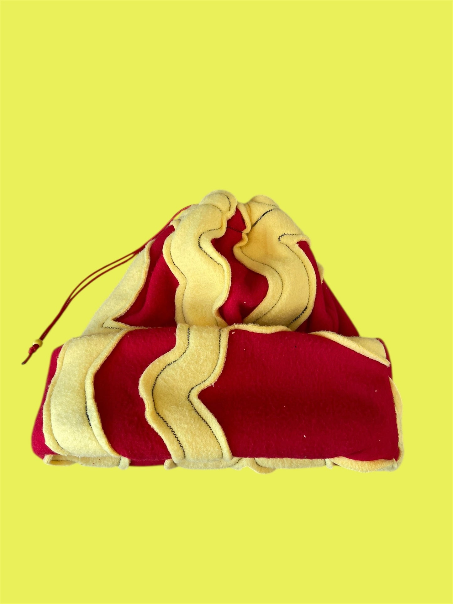 Red and Yellow Abstract Fleece Beanie