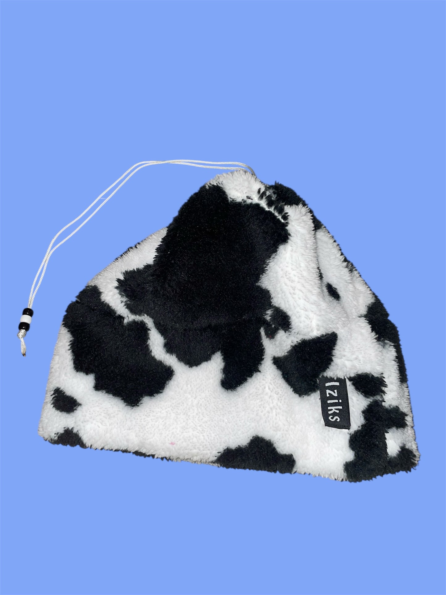 Sherpa Fleece Cow Print Beanie