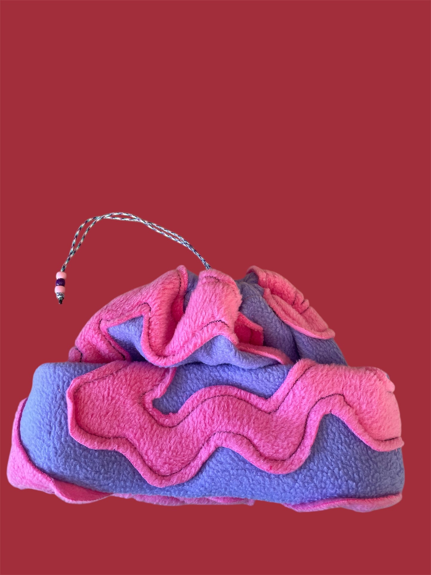 Pink and Purple Abstract Fleece Beanie