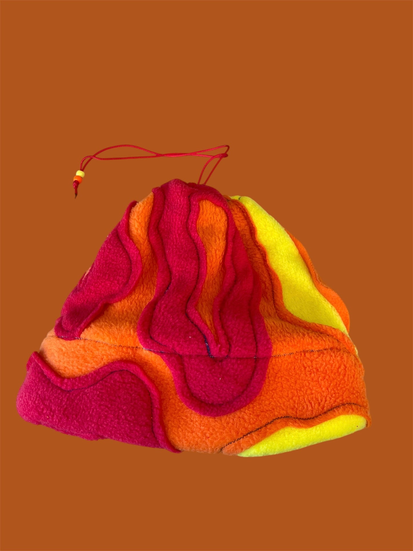 Red, Orange, and Yellow Abstract Fleece Beanie