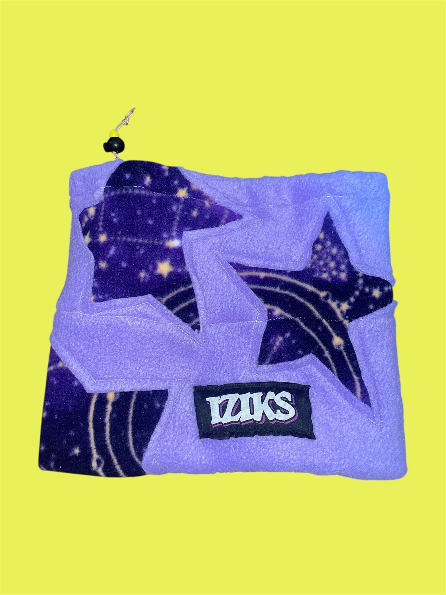 Purple and Wizardly Star Fleece Beanie