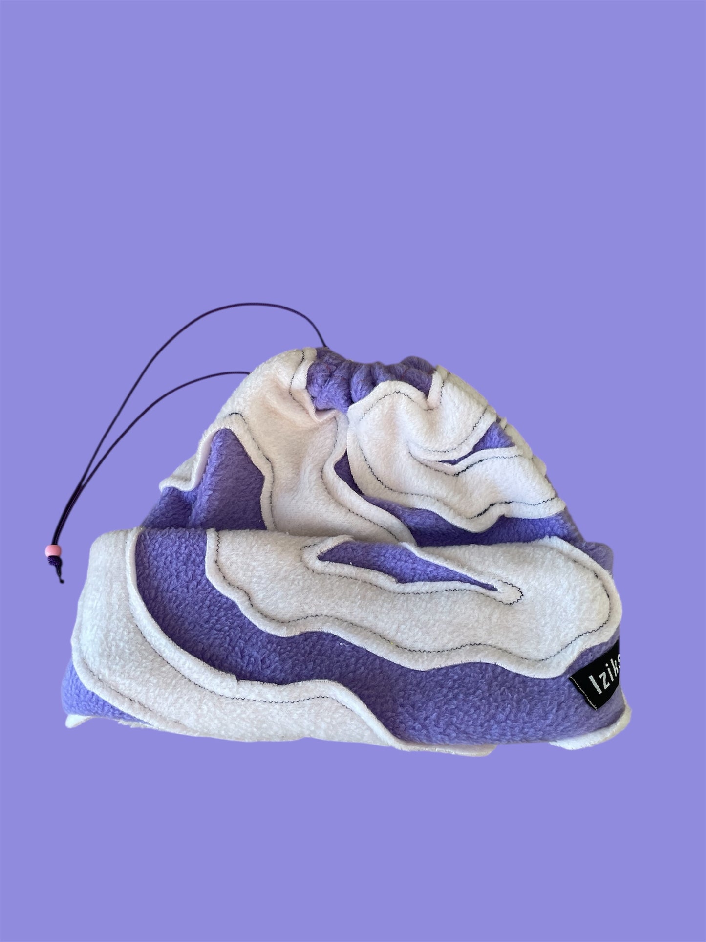 Purple and Light Pink Abstract Fleece Beanie