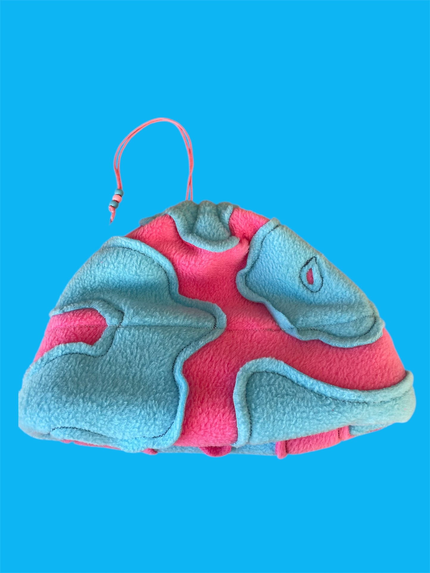 Blue and Pink Abstract Fleece Beanie