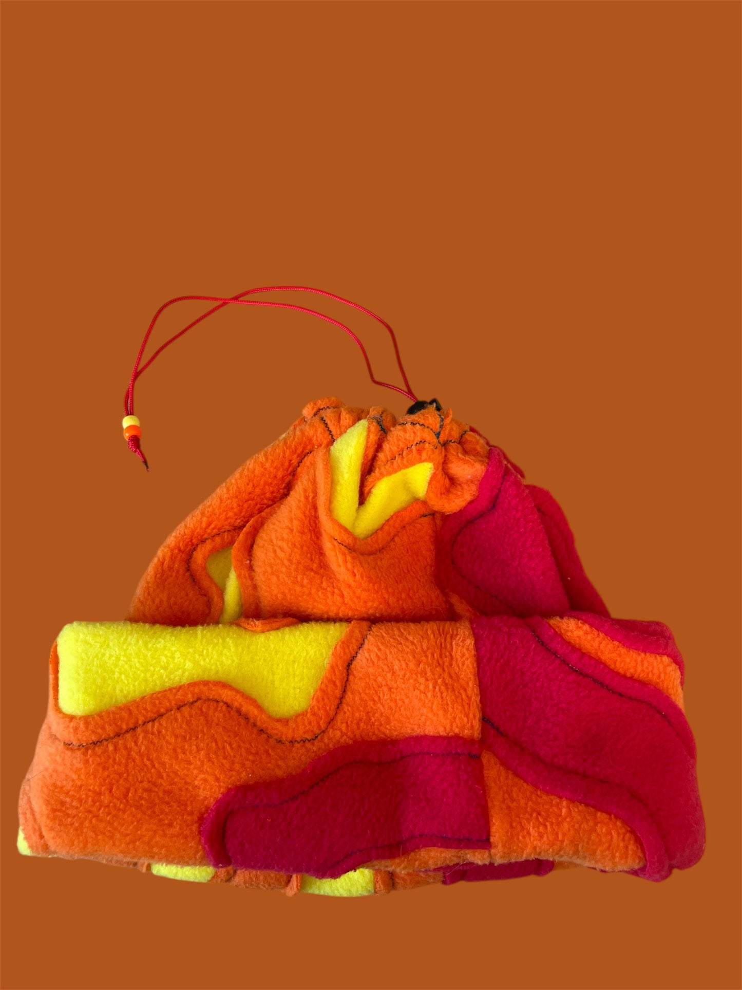 Red, Orange, and Yellow Abstract Fleece Beanie