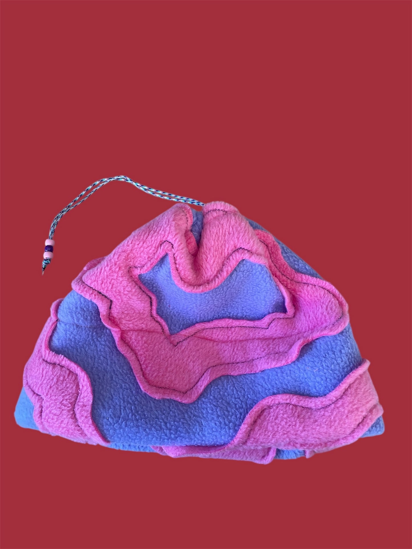 Pink and Purple Abstract Fleece Beanie