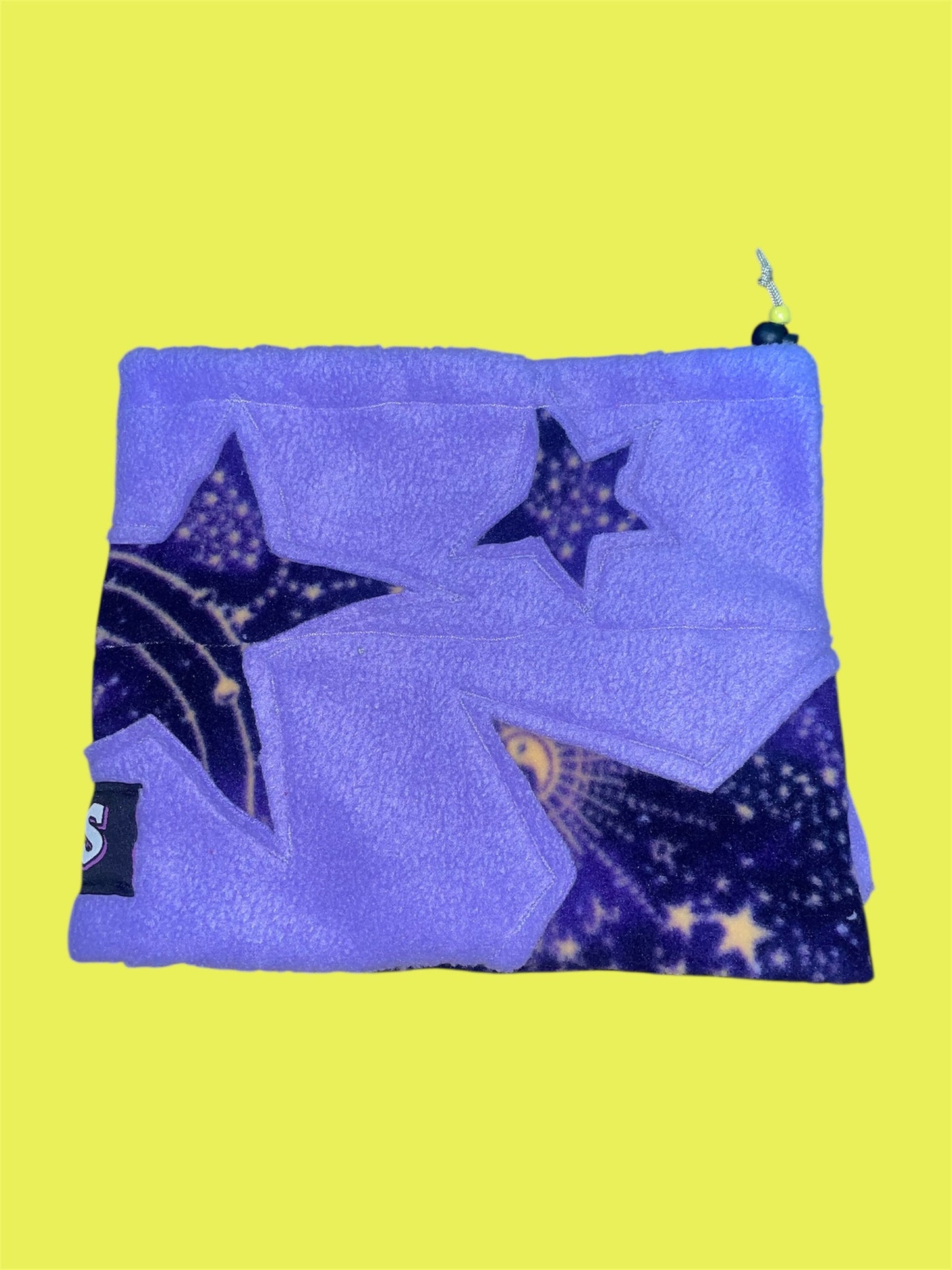 Purple and Wizardly Star Fleece Beanie