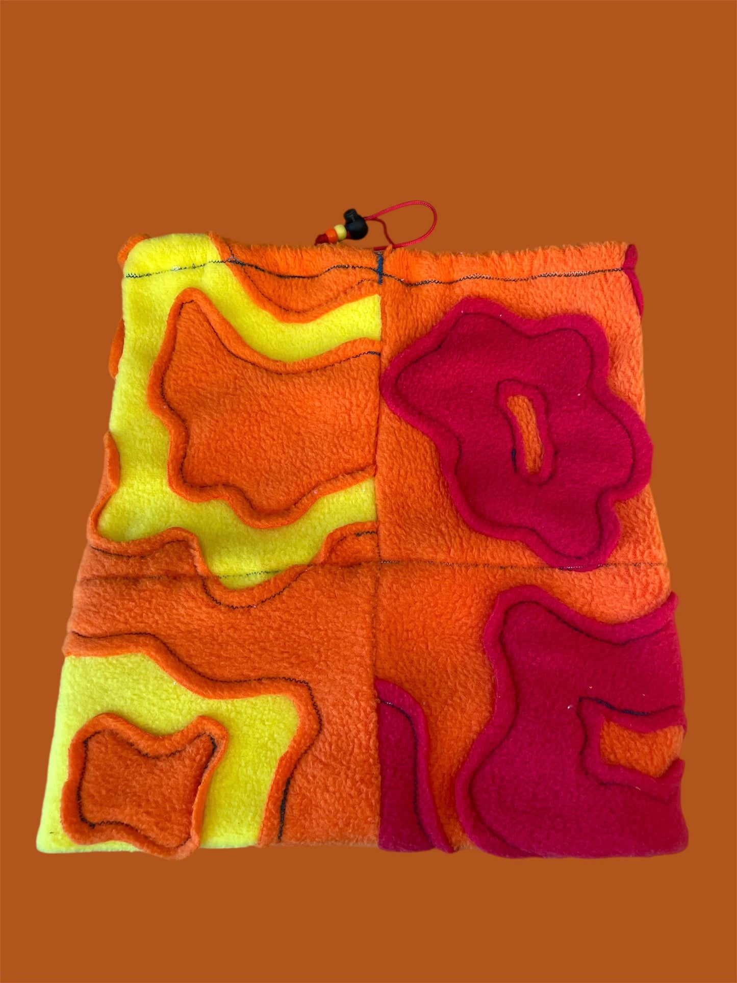 Red, Orange, and Yellow Abstract Fleece Beanie