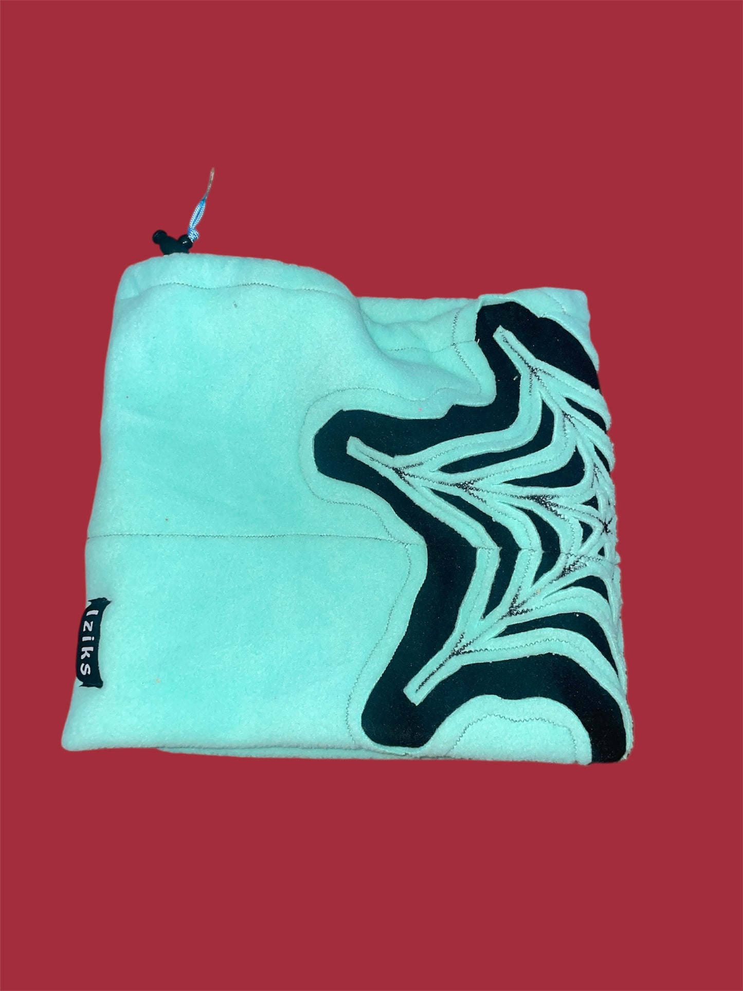 Blue and Black Spider Web Fleece Beanie