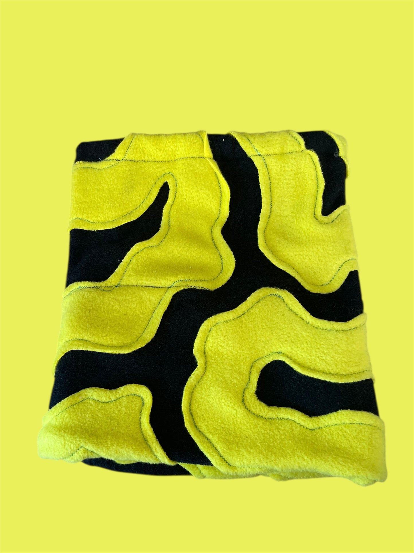 Black and Yellow Abstract Fleece Beanie