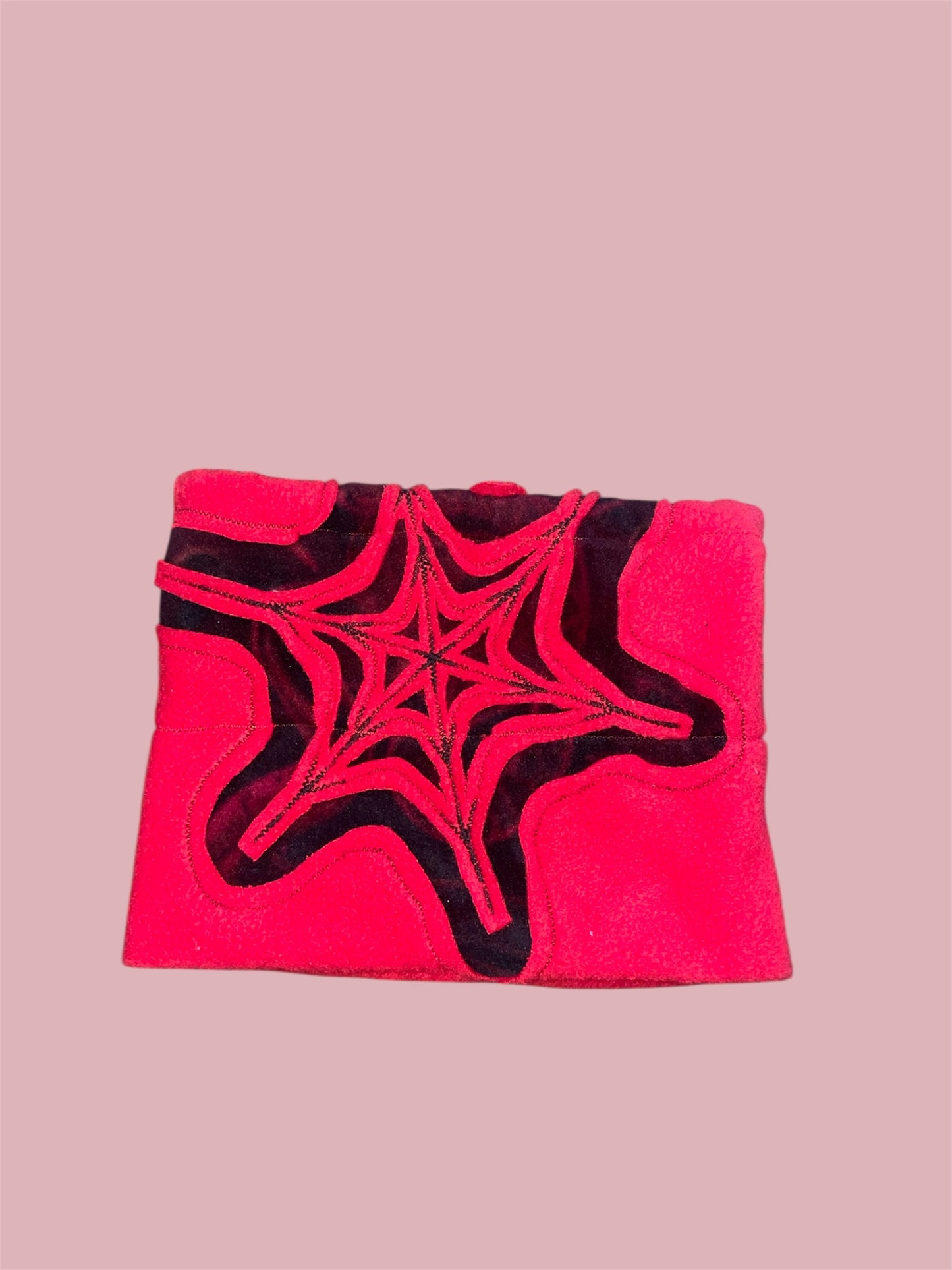 Black and Red Serpent Spider Web Fleece Beanie
