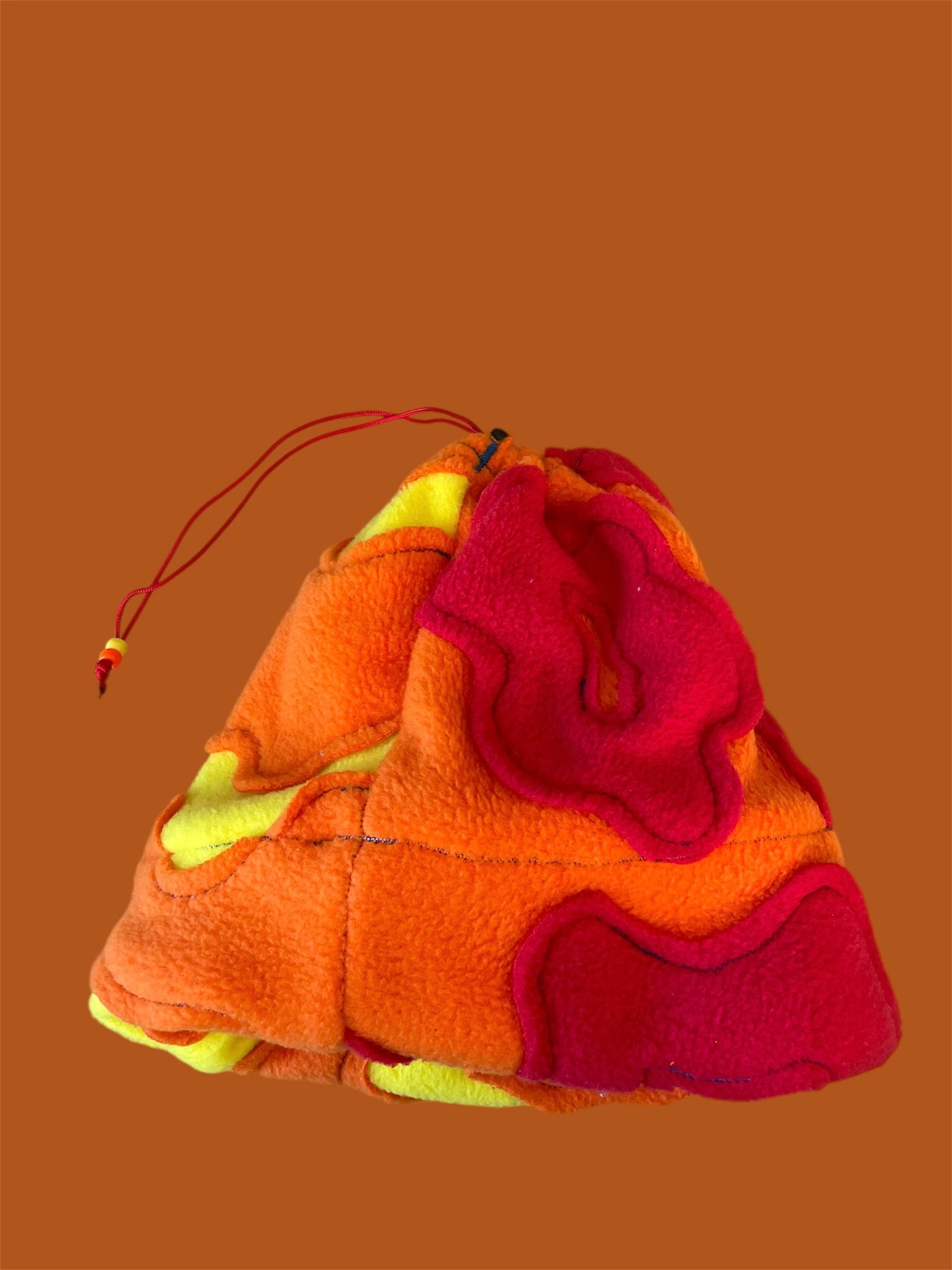 Red, Orange, and Yellow Abstract Fleece Beanie