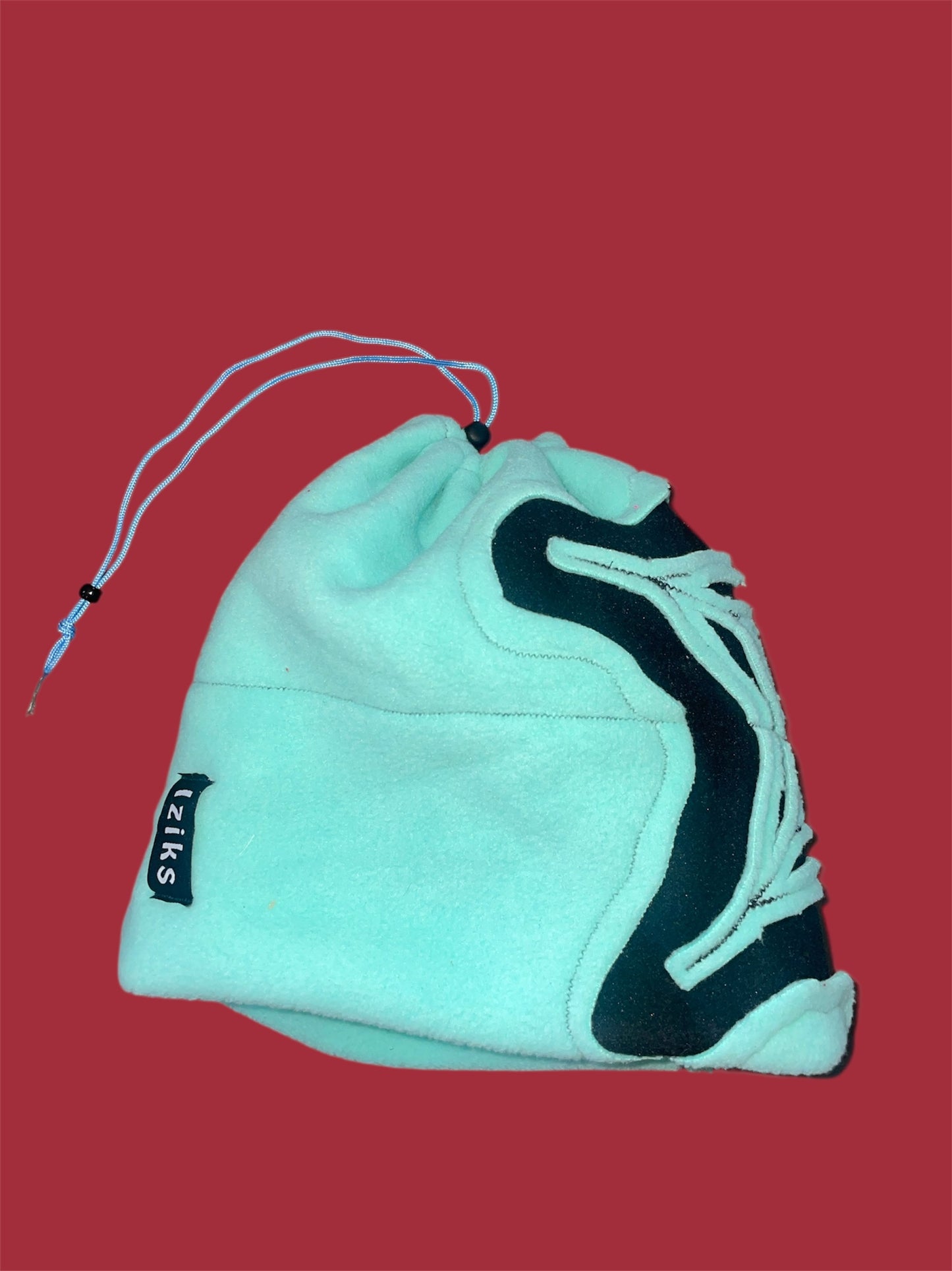 Blue and Black Spider Web Fleece Beanie