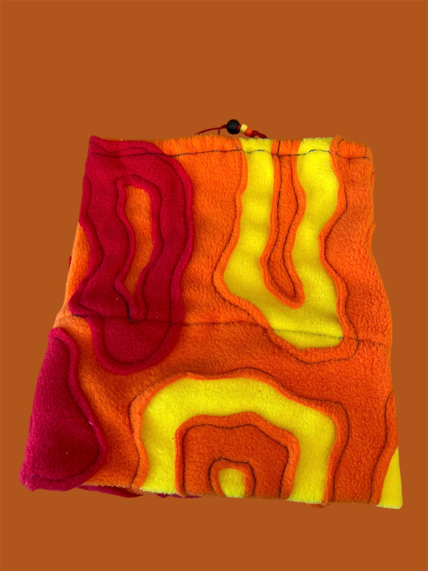 Red, Orange, and Yellow Abstract Fleece Beanie