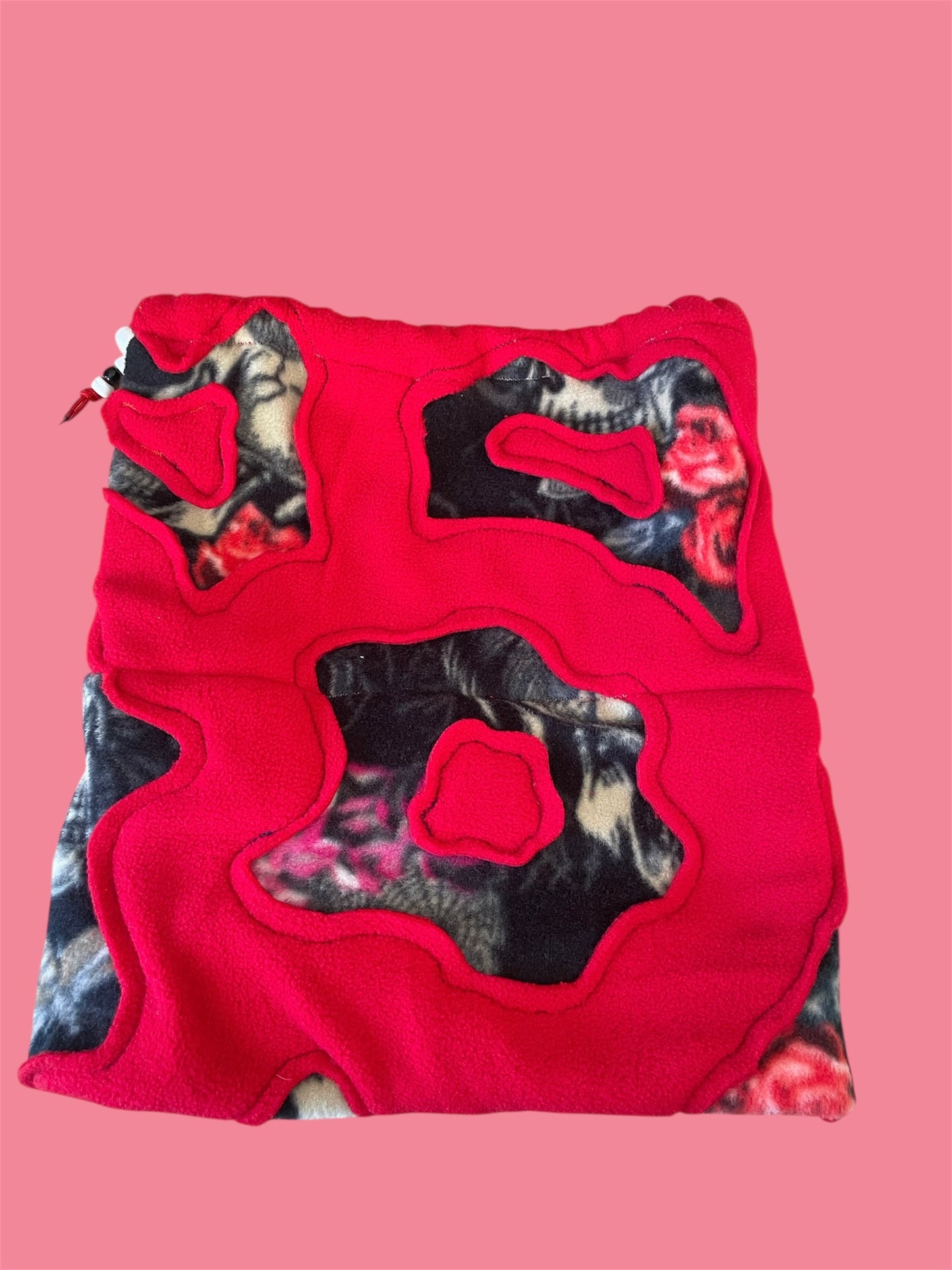 Red and Skull Abstract Fleece Beanie