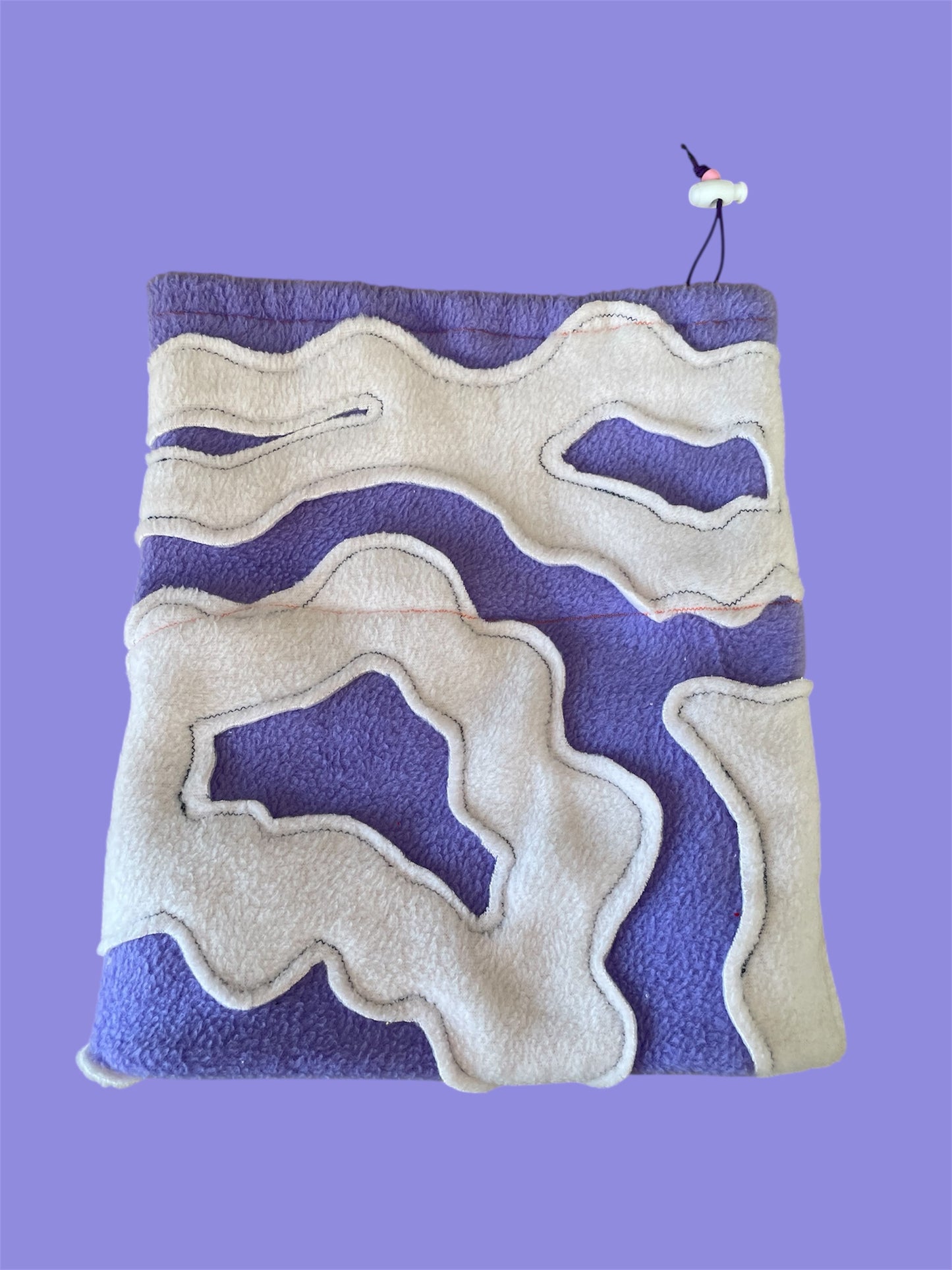 Purple and Light Pink Abstract Fleece Beanie