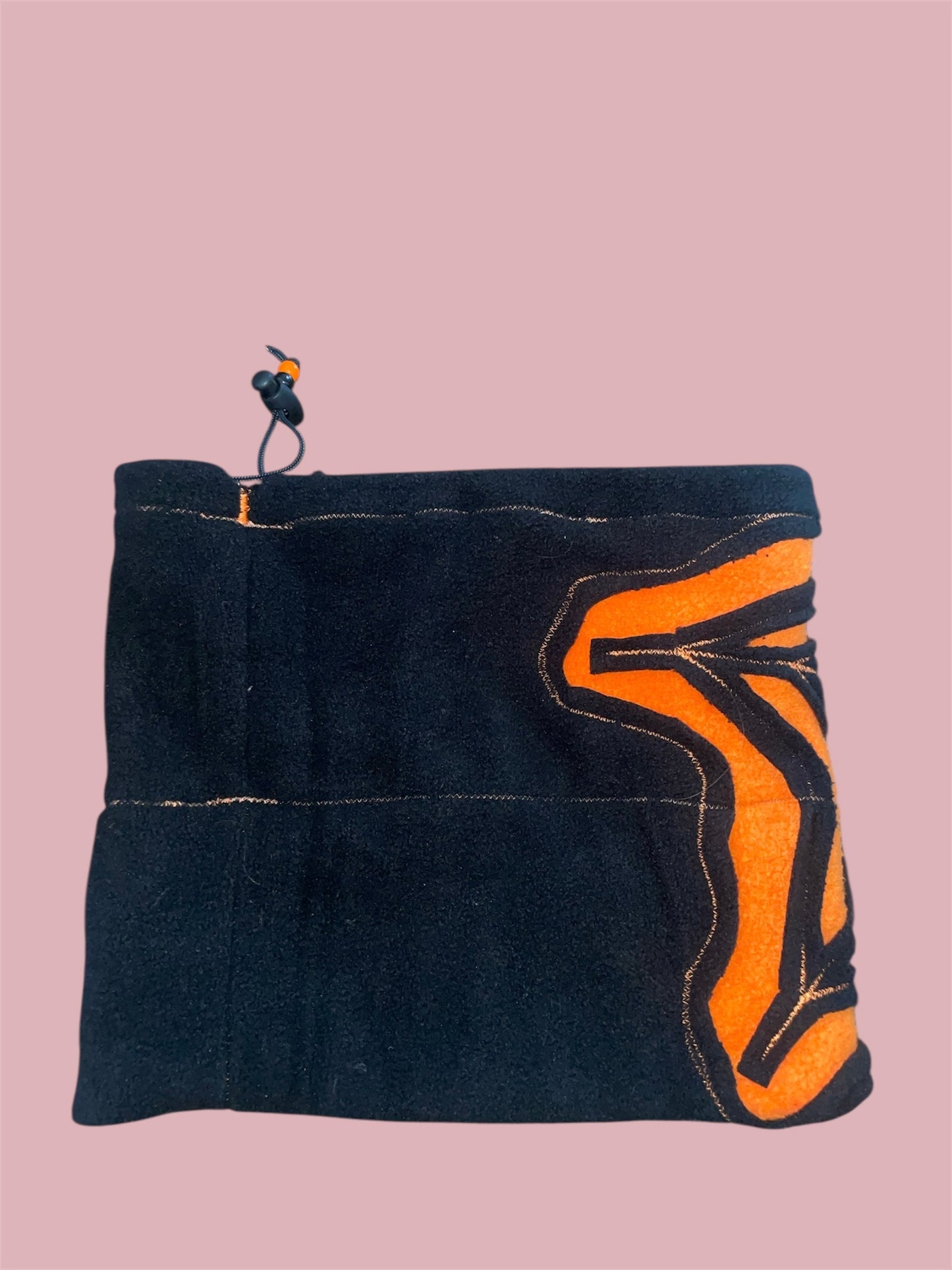 Orange and Black Spider Web Fleece Beanie