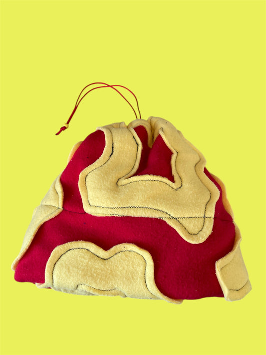Red and Yellow Abstract Fleece Beanie