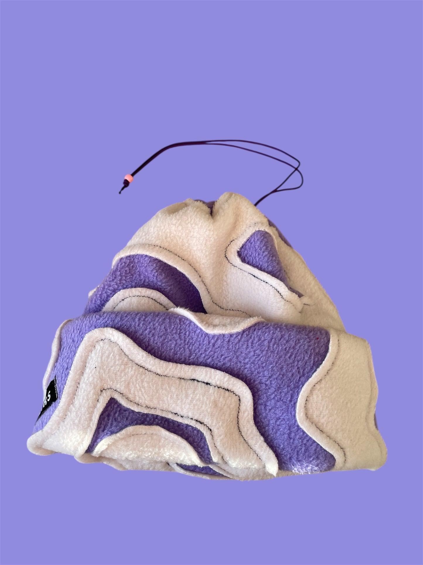 Purple and Light Pink Abstract Fleece Beanie