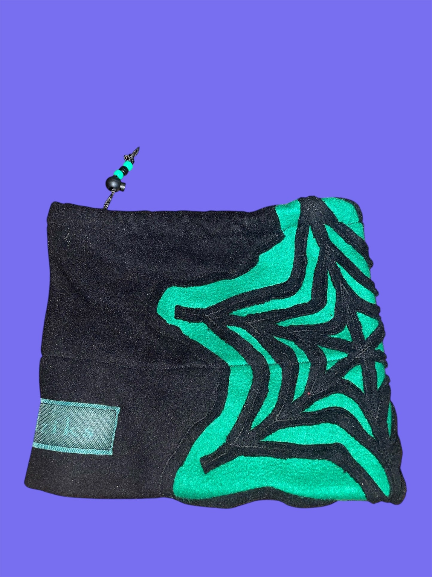 Green and Black Spider Web Beanie