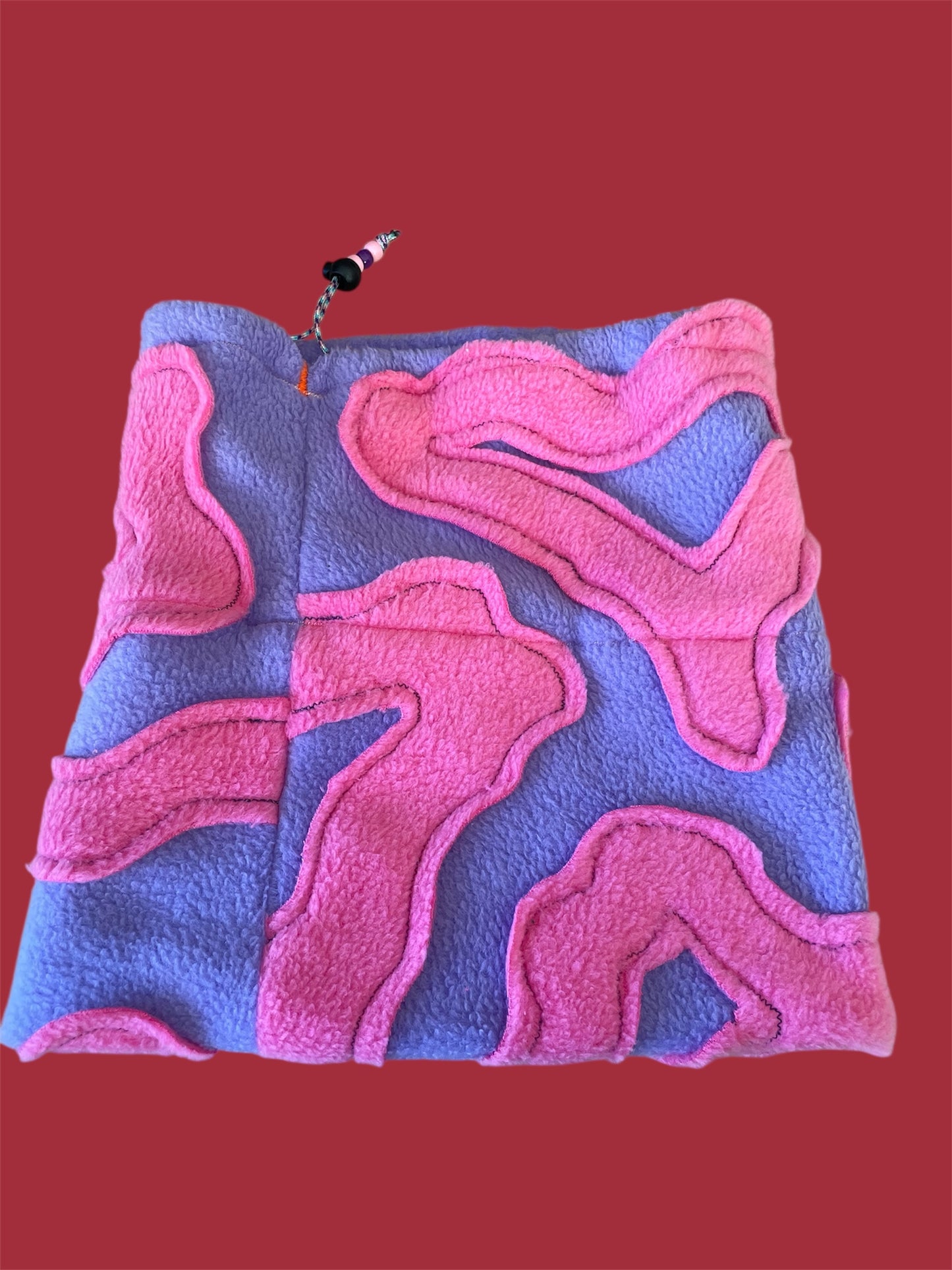 Pink and Purple Abstract Fleece Beanie