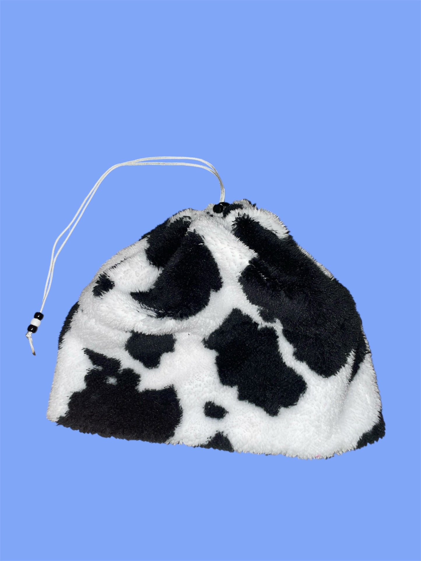 Sherpa Fleece Cow Print Beanie