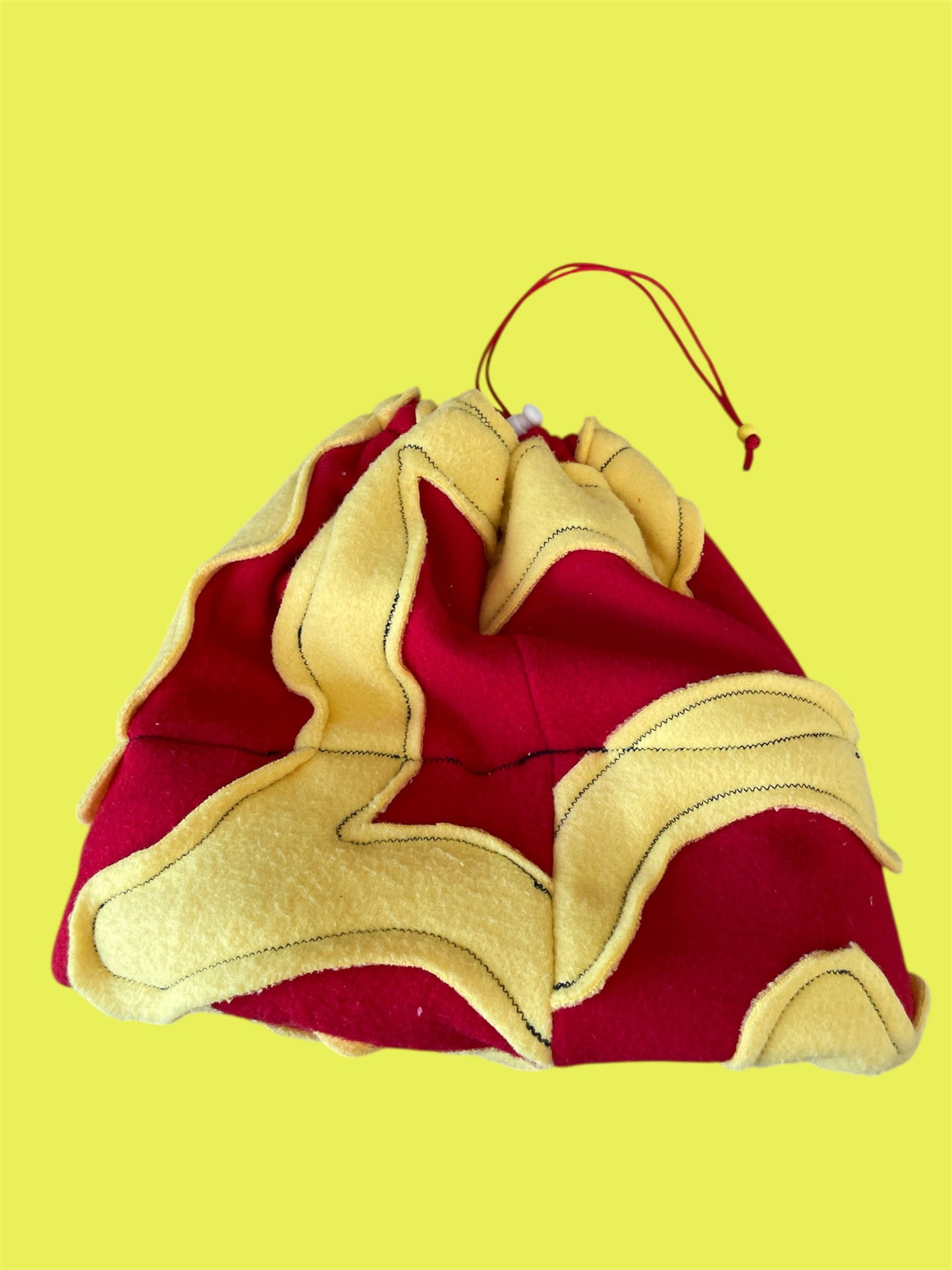 Red and Yellow Abstract Fleece Beanie