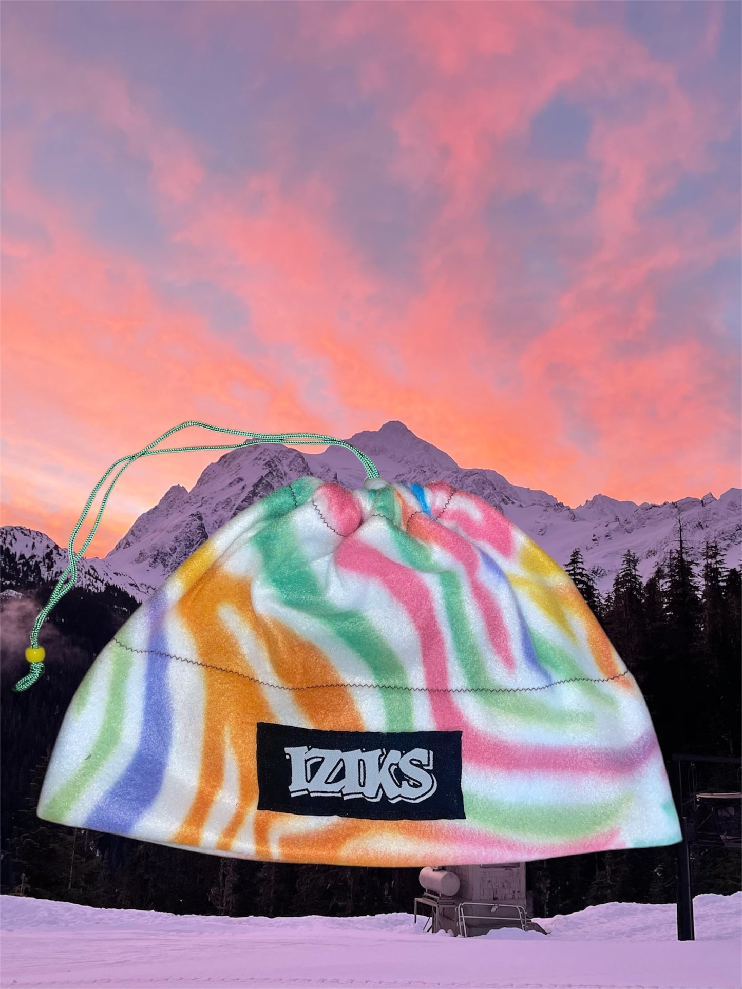 Rainbow Tiger Print Fleece Beanie