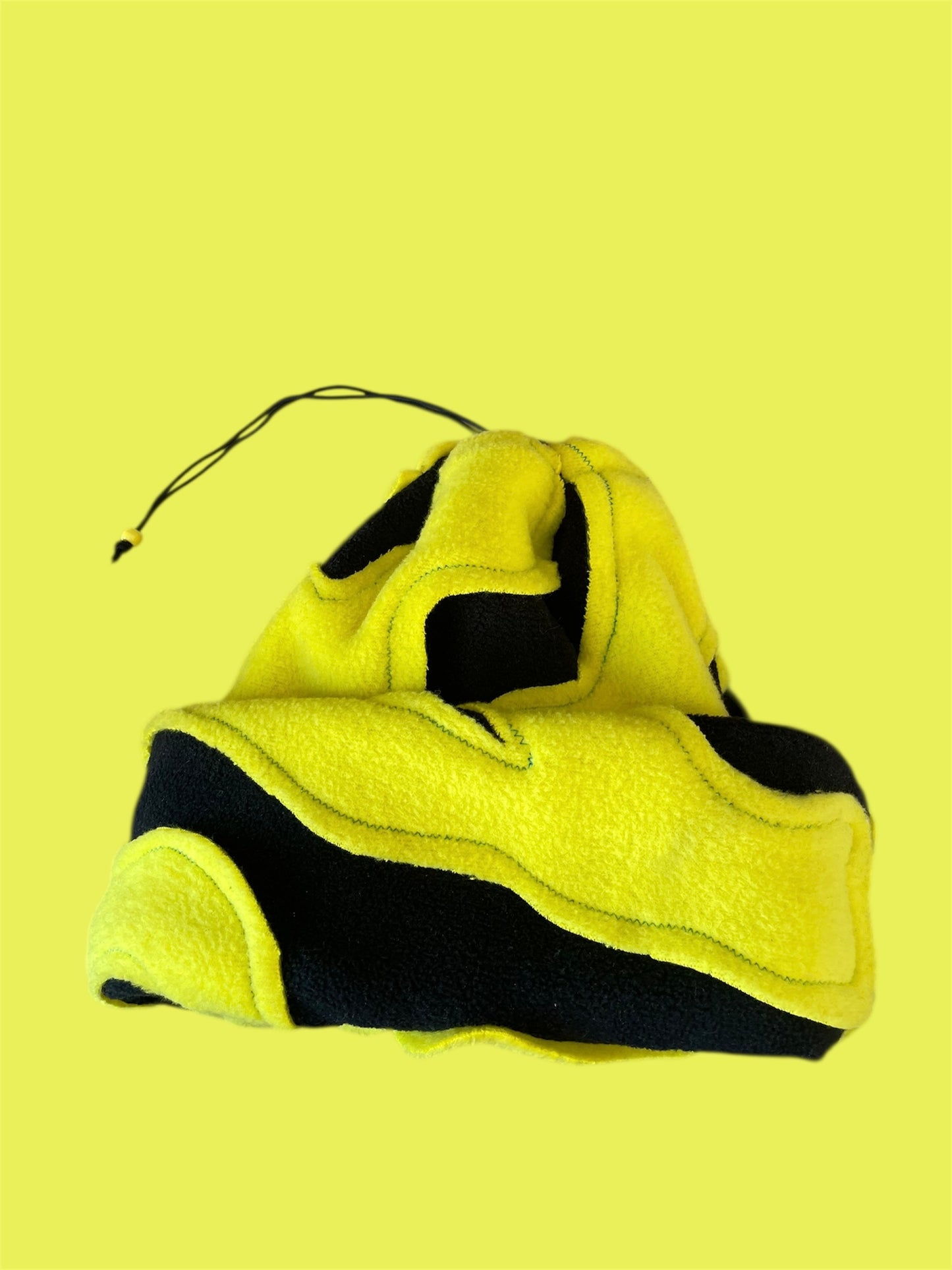 Black and Yellow Abstract Fleece Beanie
