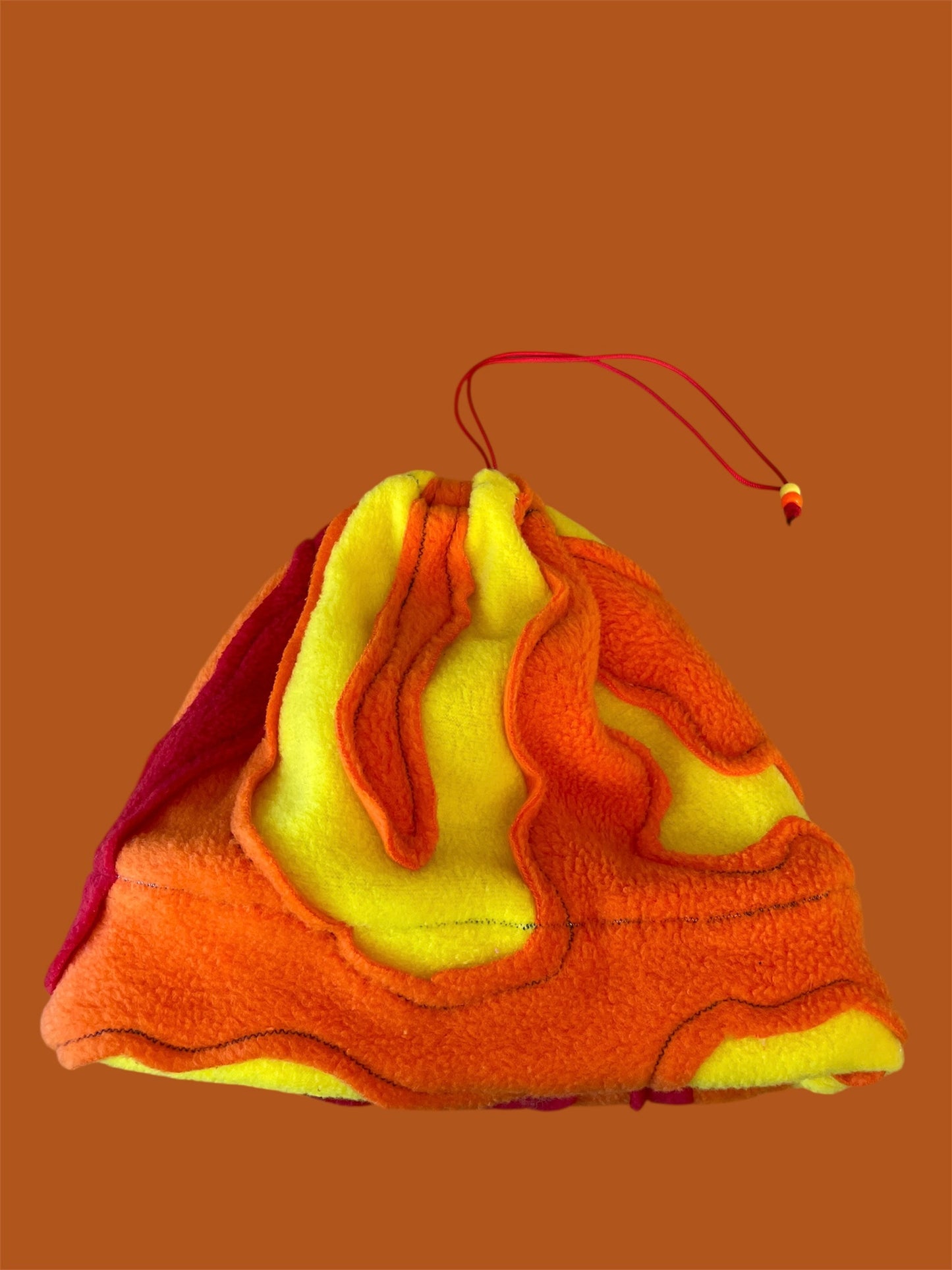 Red, Orange, and Yellow Abstract Fleece Beanie