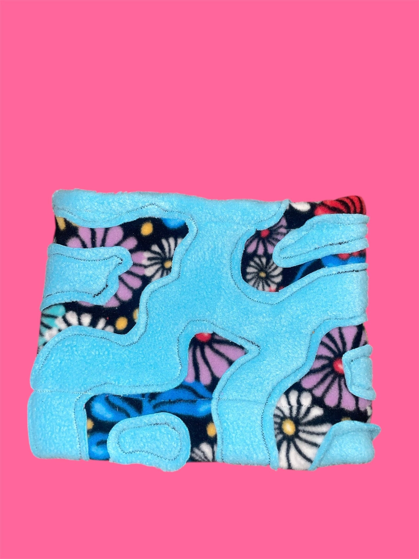 Blue and Floral Abstract Fleece Beanie