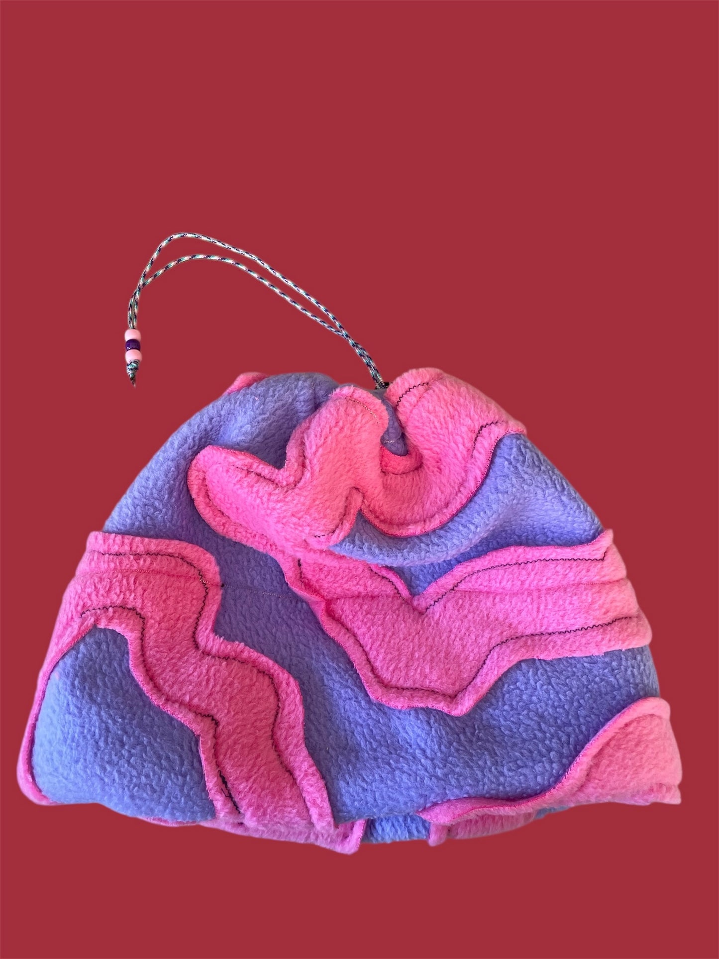 Pink and Purple Abstract Fleece Beanie