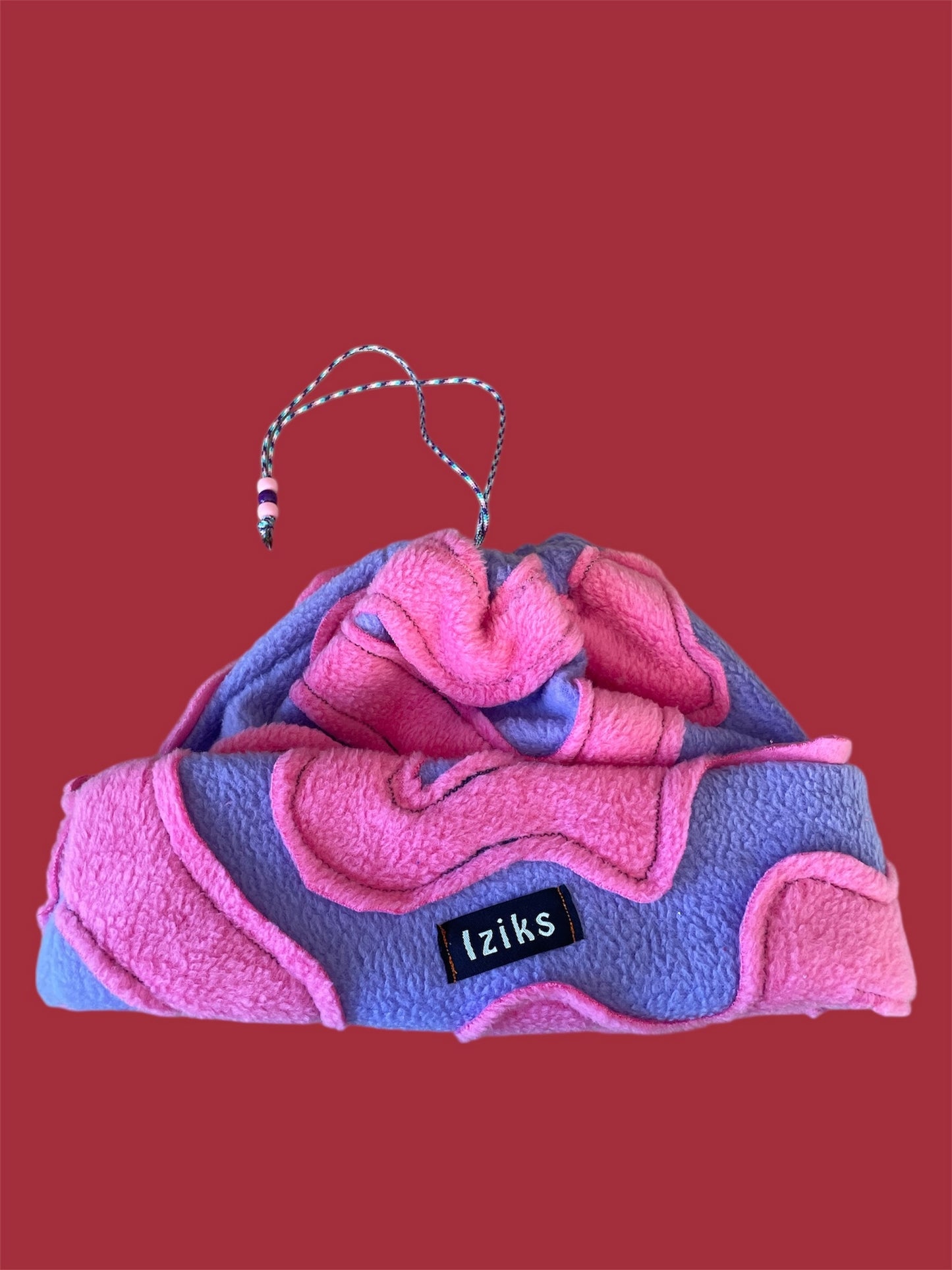 Pink and Purple Abstract Fleece Beanie