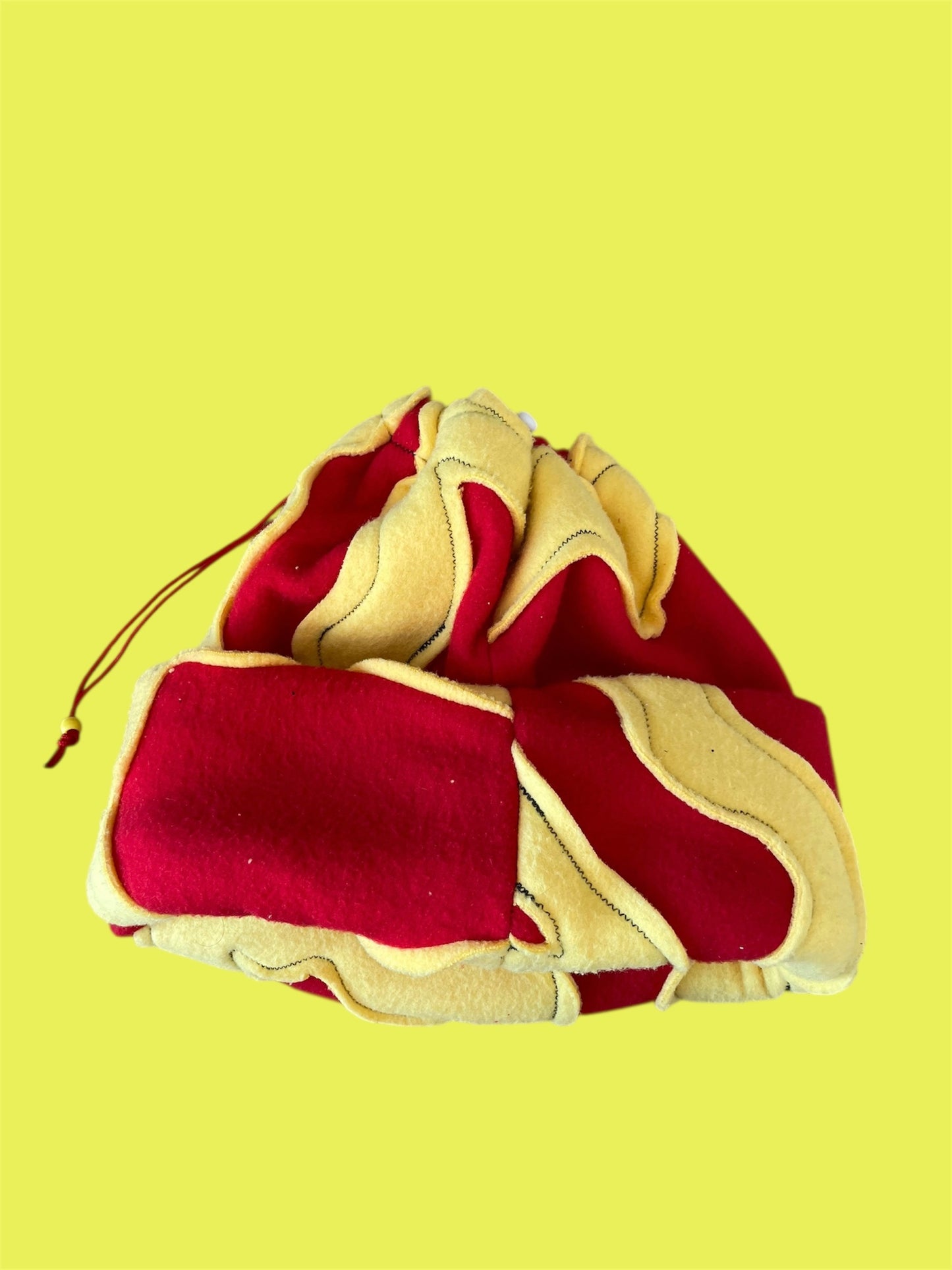 Red and Yellow Abstract Fleece Beanie